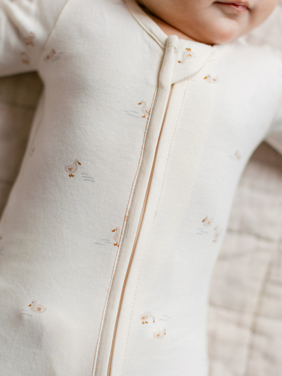 Peyton Zipper Sleeper | Duck / Oat + Chai KENDI by Colored Organics Peyton Zipper Sleeper | Duck / Oat + | Colored Organics®