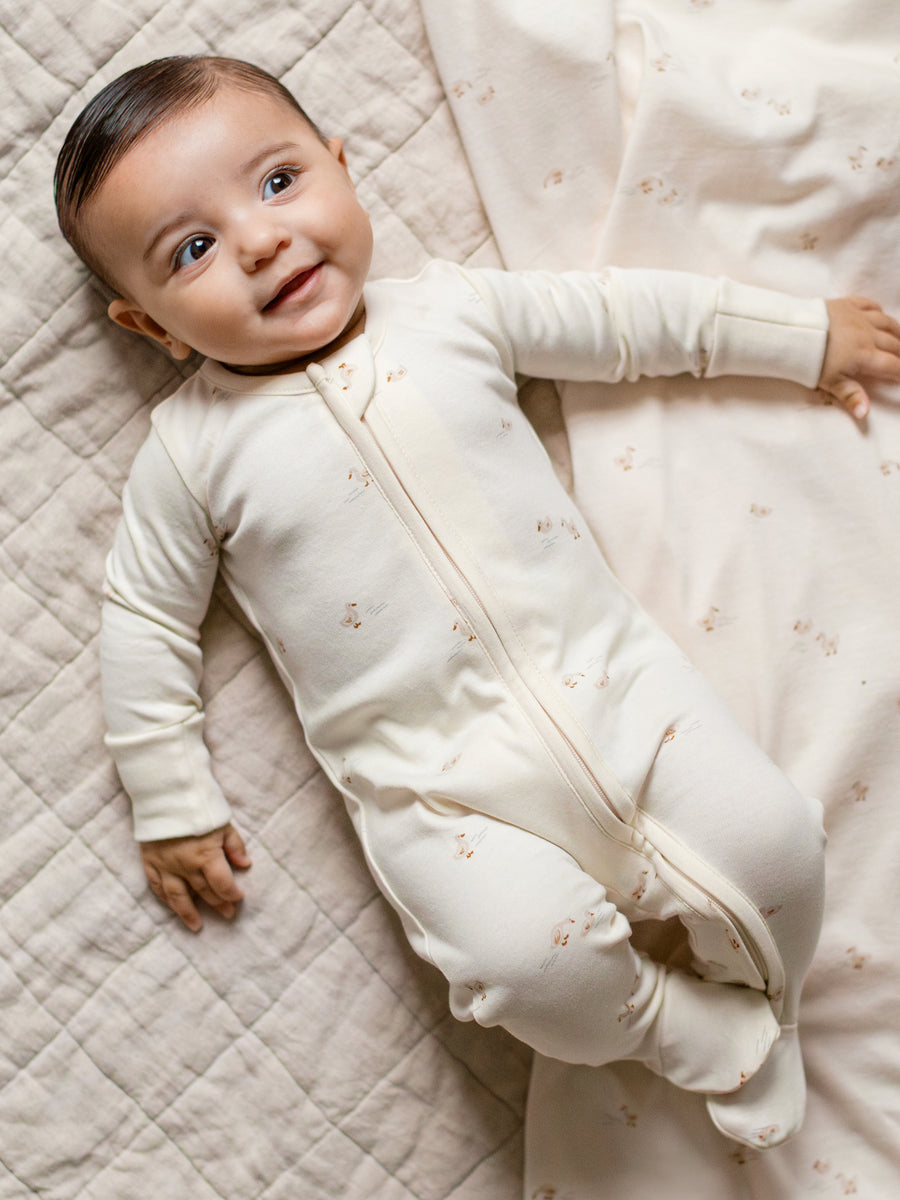 Peyton Zipper Sleeper | Duck / Oat + Chai KENDI by Colored Organics Peyton Zipper Sleeper | Duck / Oat + | Colored Organics®