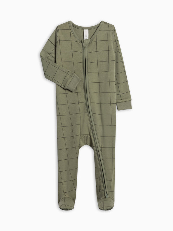 Peyton Zipper Sleeper - Basket Baby : One Pieces : Sleepers : Long Sleeves KENDI by Colored Organics Peyton Zipper Sleeper for Baby | Colored Organics®