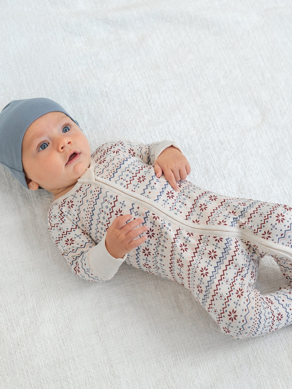 Peyton Zipper Sleeper - Bluen Fairisle