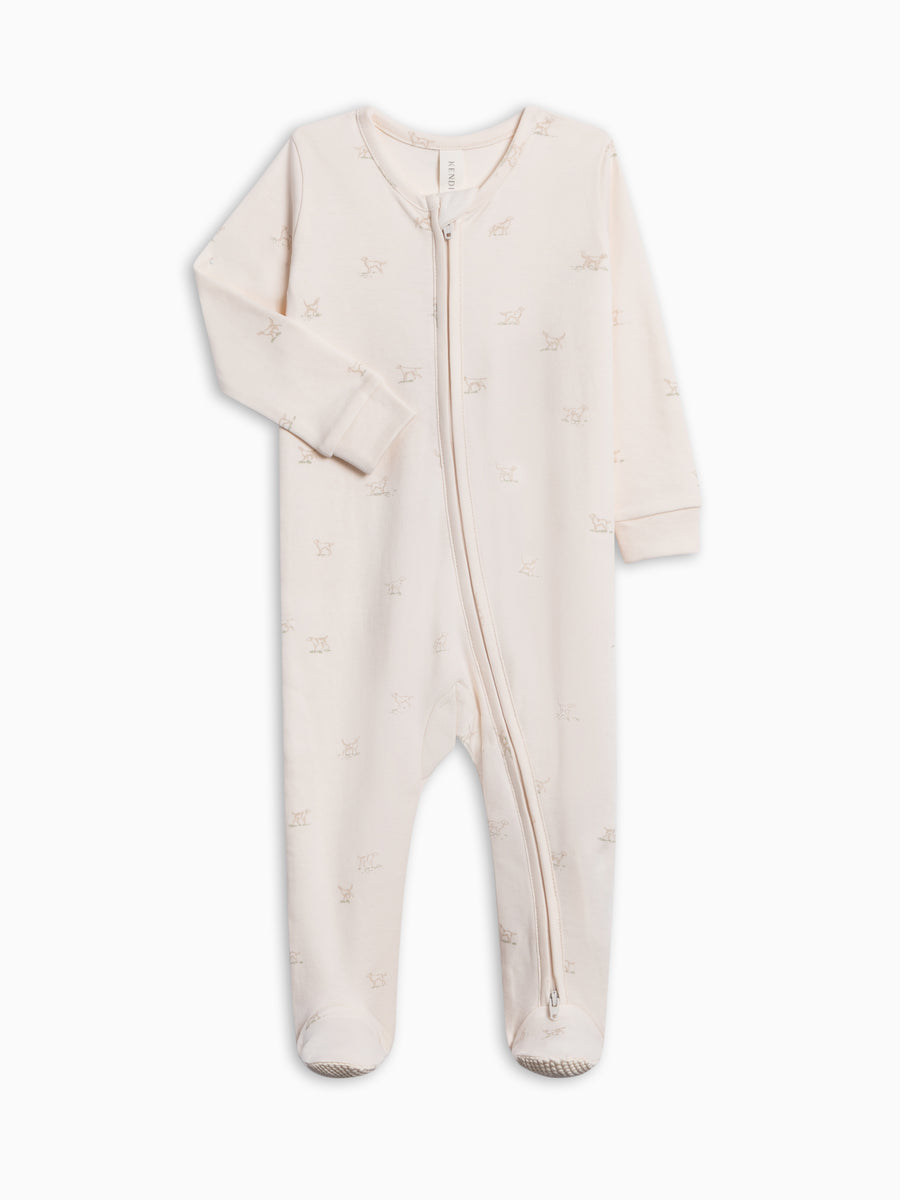 Peyton Zipper Sleeper - Field Dog Baby : One Pieces : Sleepers : Long Sleeves KENDI by Colored Organics Peyton Zipper Sleeper for Baby | Colored Organics®