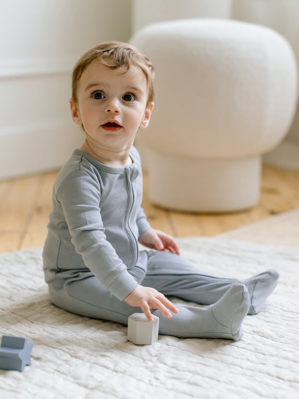 Classic Peyton Zipper Sleeper Baby : One Pieces : Sleepers : Long Sleeves KENDI by Colored Organics Organic Peyton Zipper Footed Sleeper | Colored Organics®