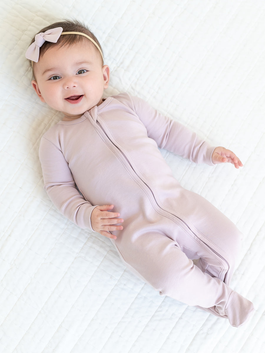 Classic Peyton Zipper Sleeper Baby : One Pieces : Sleepers : Long Sleeves KENDI by Colored Organics Organic Peyton Zipper Footed Sleeper | Colored Organics®