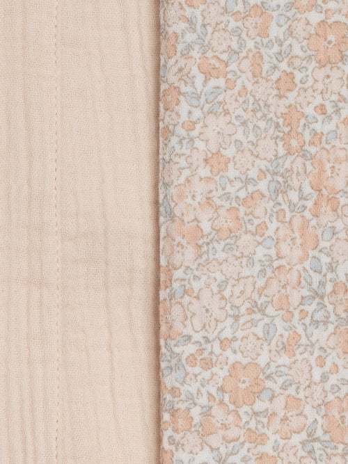 2-Pack Muslin Burp Cloths - Belmont Floral + Shell Baby : Gear : Burp Cloths : Feeding KENDI by Colored Organics 2-Pack Muslin Burp Cloths - Belmont | Colored Organics®