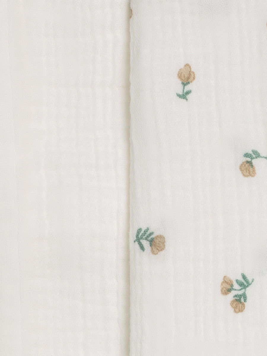 2-Pack Muslin Burp Cloths - Palmer Floral + Coconut Baby : Gear : Burp Cloths : Feeding KENDI by Colored Organics 2-Pack Muslin Burp Cloths - Palmer | Colored Organics®