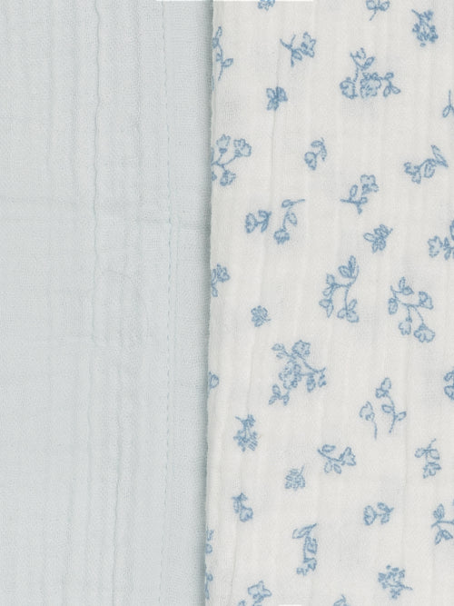 2-Pack Muslin Burp Cloths - Rosebay Floral + Powder Baby : Gear : Burp Cloths : Feeding KENDI by Colored Organics 2-Pack Muslin Burp Cloths - Rosebay | Colored Organics®