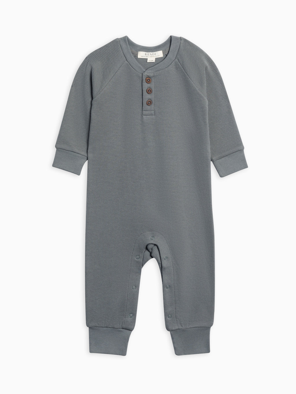 Crosby Waffle Knit Henley Romper Sale : Baby : One Pieces : Rompers : Long Sleeves KENDI by Colored Organics Baby Crosby Waffle Knit Henley Romper | Colored Organics®