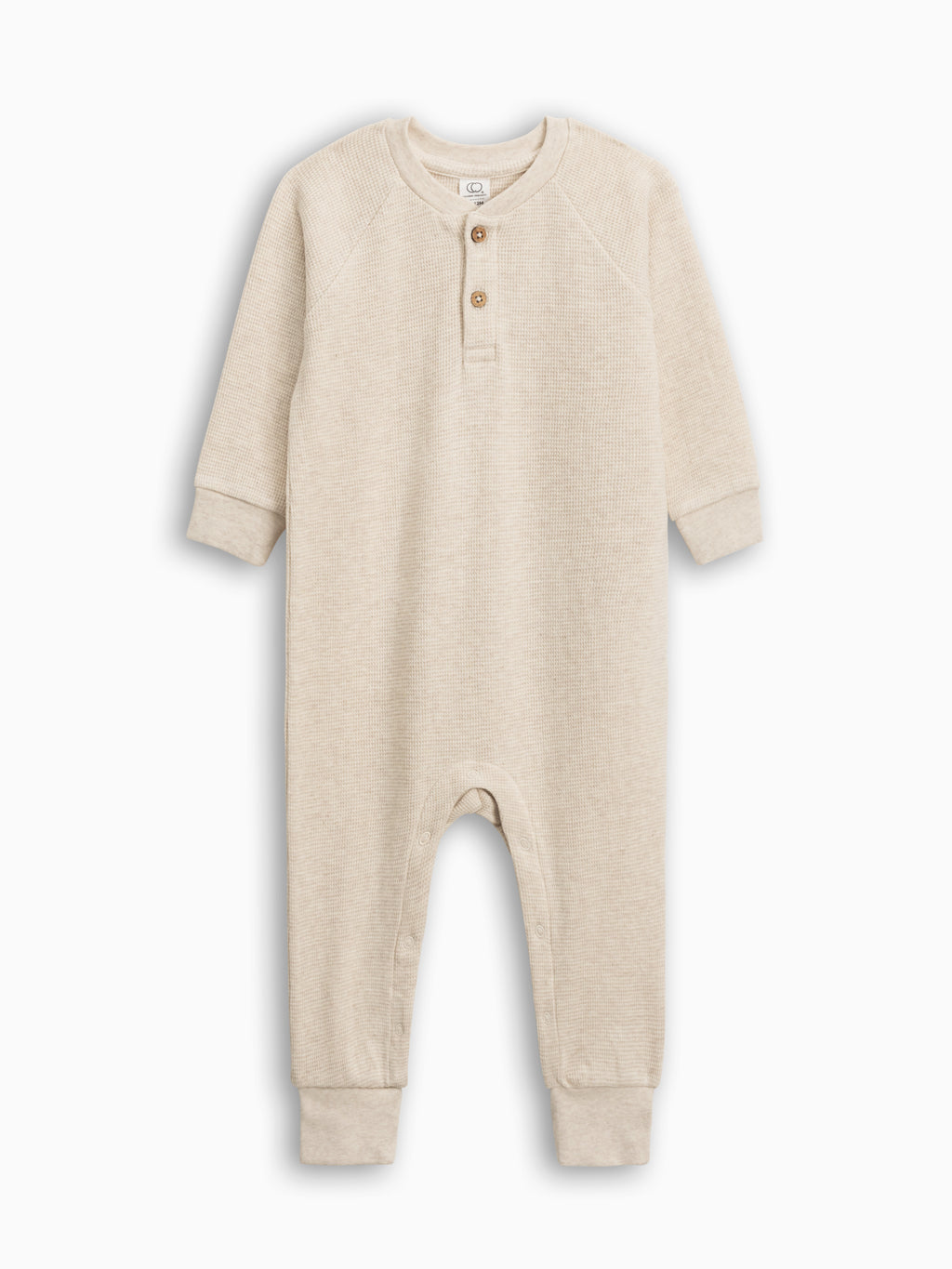 Crosby Waffle Knit Henley Romper Sale : Baby : One Pieces : Rompers : Long Sleeves KENDI by Colored Organics Baby Crosby Waffle Knit Henley Romper | Colored Organics®