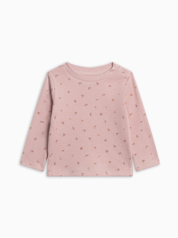 Mesa Waffle Knit Long Sleeve Top - Tilda Floral Baby-Kids : Tops : Shirts : Long Sleeves KENDI by Colored Organics Baby + Kids Mesa Waffle Knit Long | Colored Organics®