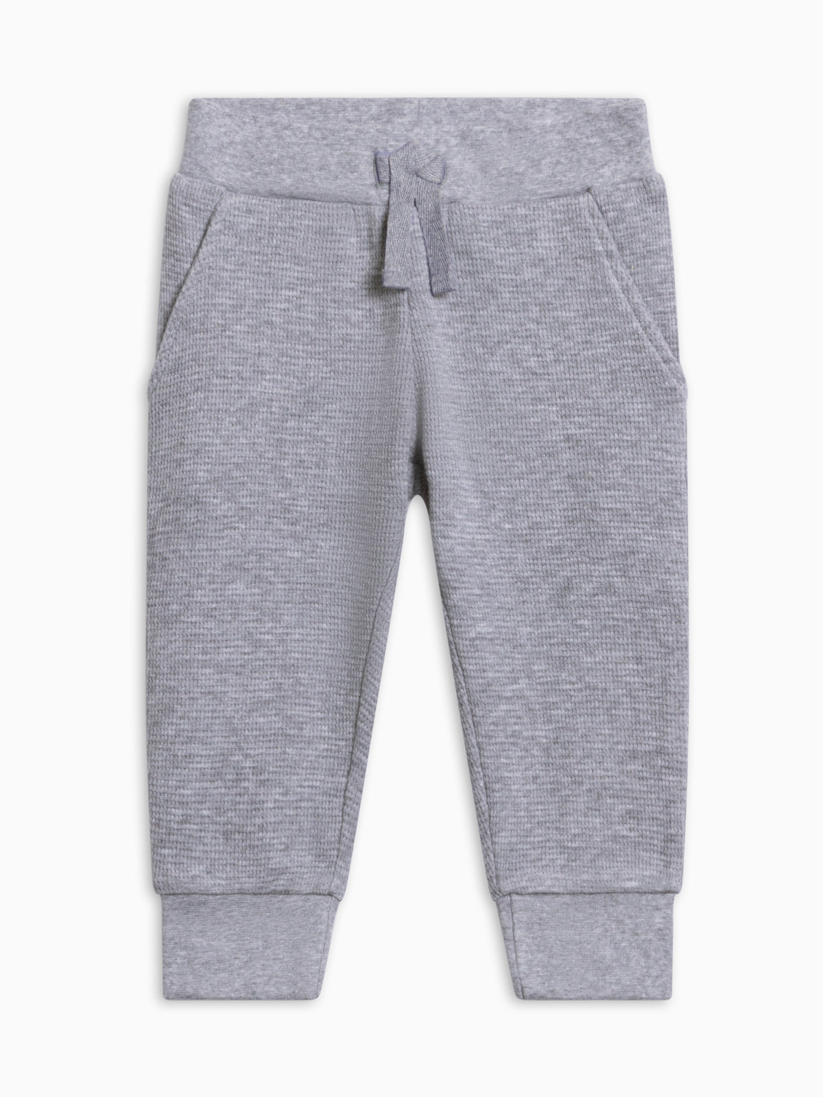 Nelson Waffle Knit Jogger - Ashen Baby-Kids : Bottoms : Joggers KENDI by Colored Organics Nelson Waffle Knit Jogger for Baby + | Colored Organics®