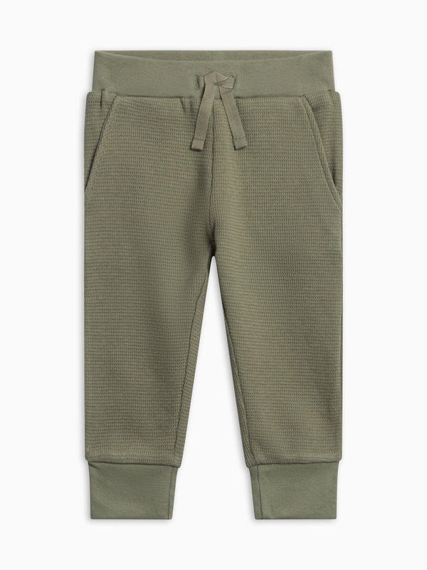 Nelson Waffle Knit Jogger - Fern Baby-Kids : Bottoms : Joggers KENDI by Colored Organics Nelson Waffle Knit Jogger for Baby + | Colored Organics®
