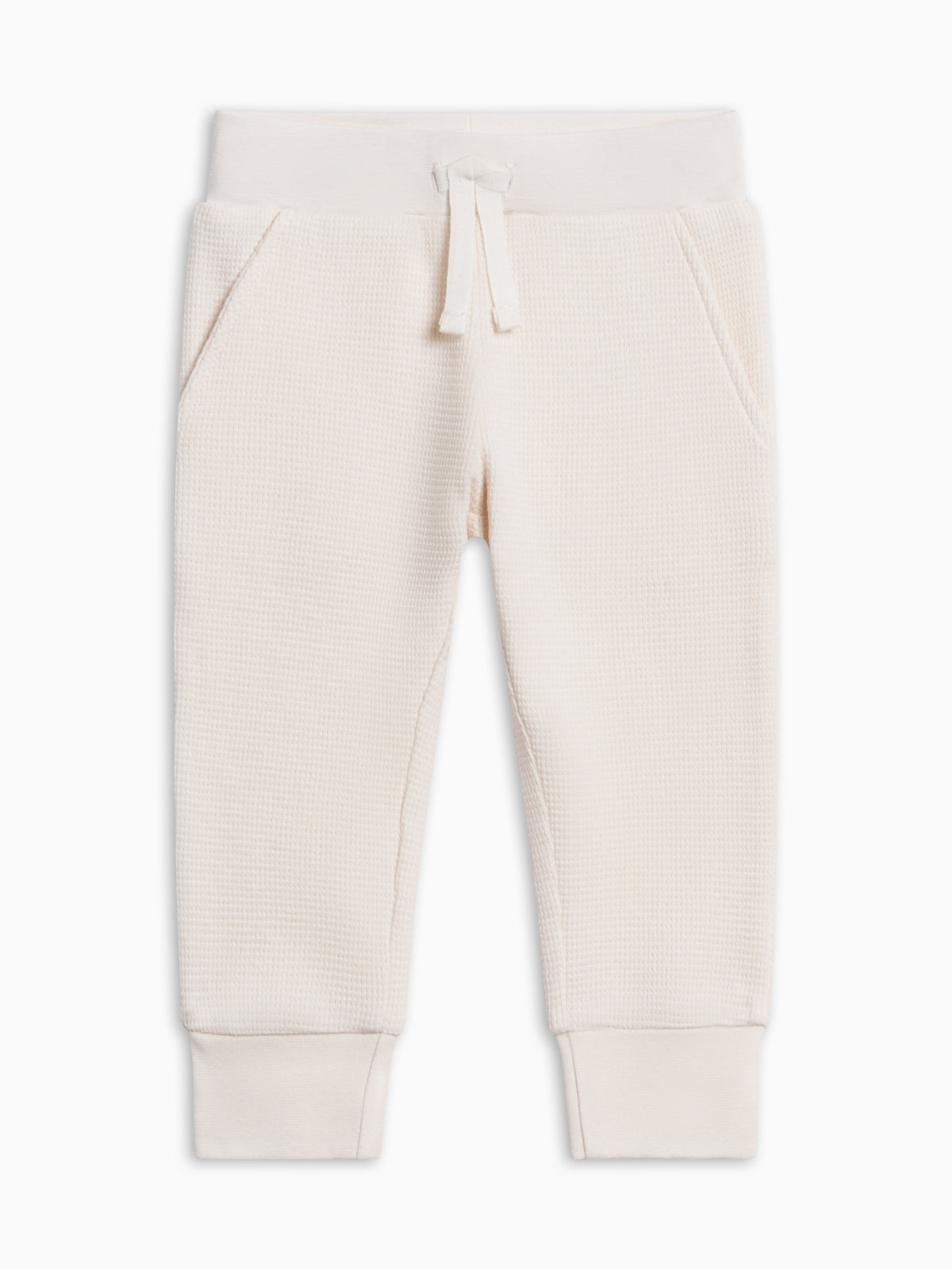 Nelson Waffle Knit Jogger - Ivory Baby-Kids : Bottoms : Joggers KENDI by Colored Organics Nelson Waffle Knit Jogger for Baby + | Colored Organics®