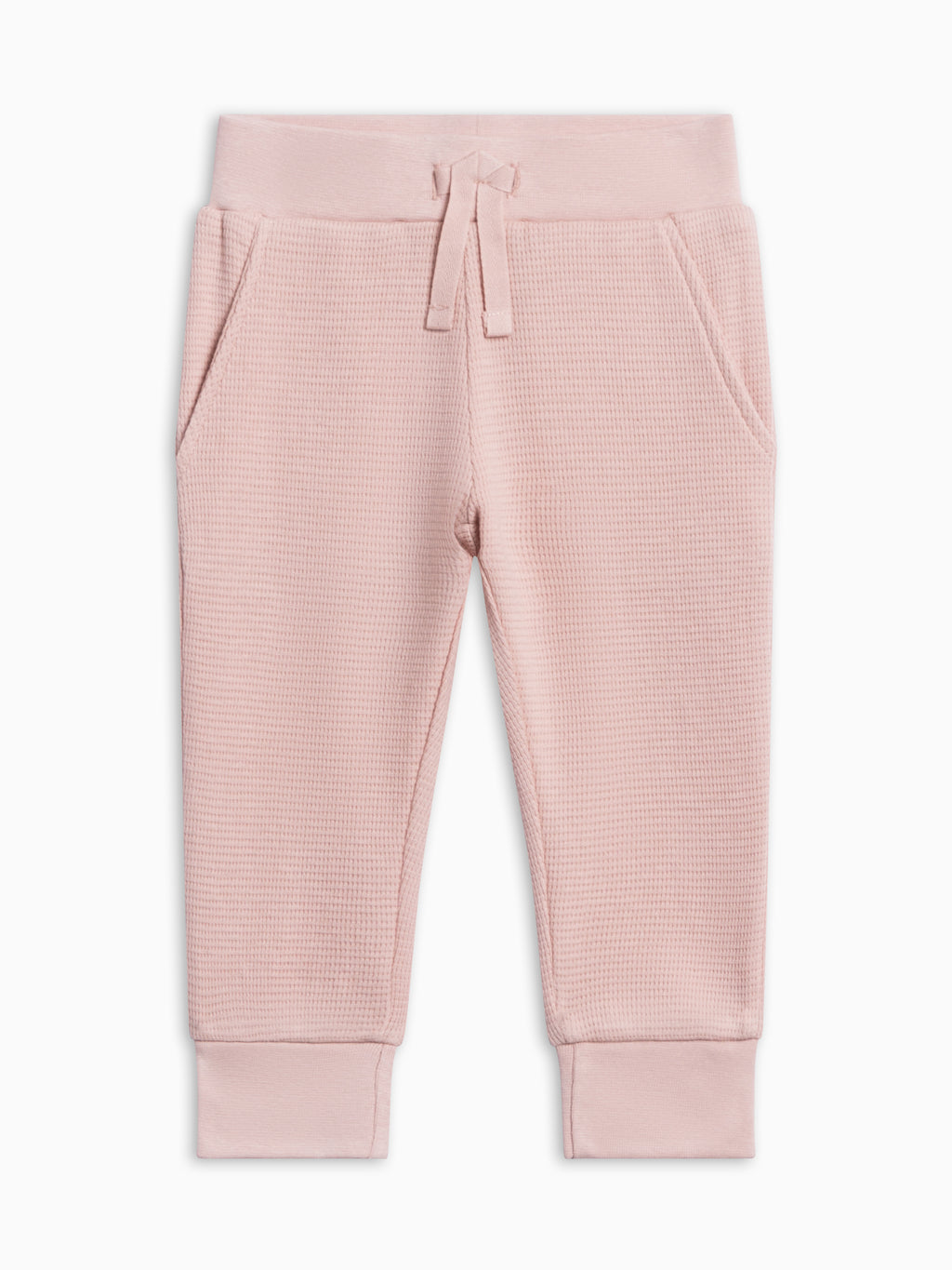 Nelson Waffle Knit Jogger - Petal Pink Baby-Kids : Bottoms : Joggers KENDI by Colored Organics Nelson Waffle Knit Jogger for Baby + | Colored Organics®