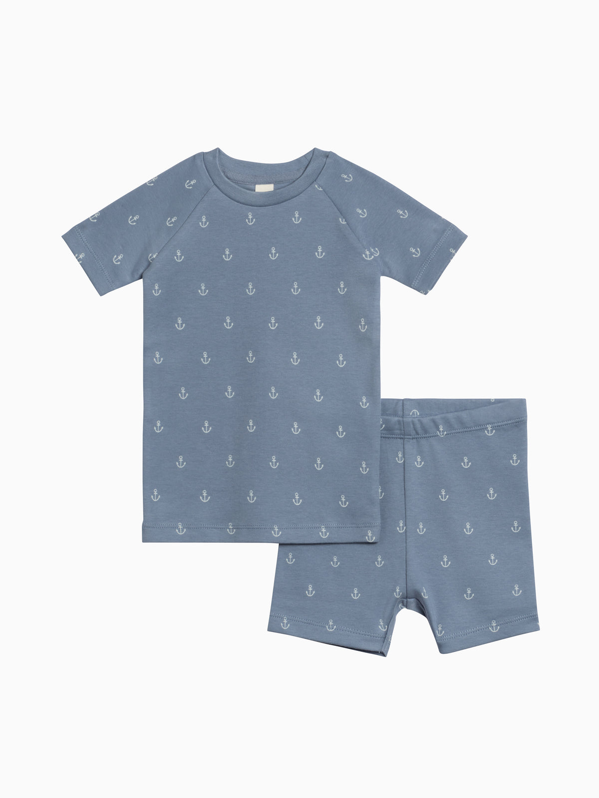 2-Piece Short Sleeve Jammie Set - Anchor / Sea + Powder Baby : Kids : Jammies : Short Sleeves KENDI by Colored Organics 2-Piece Short Sleeve Jammie Set | Colored Organics®