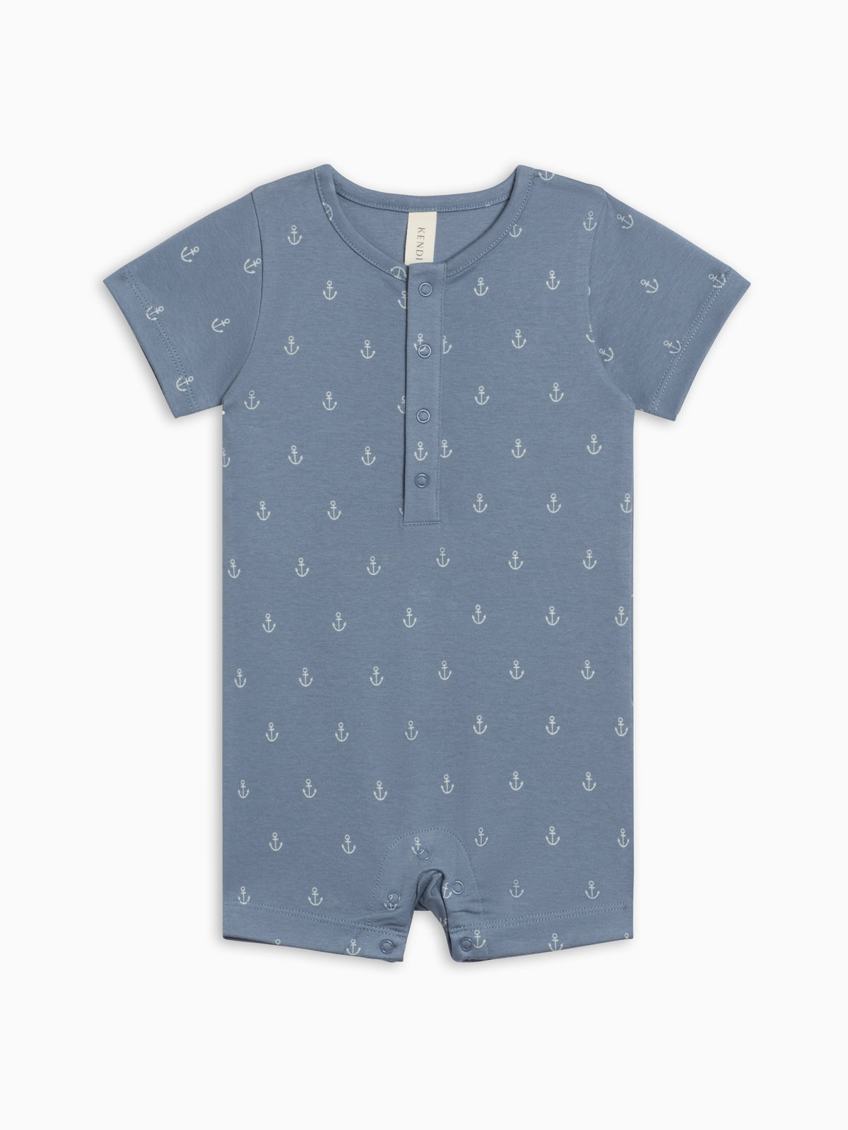 Mason Short Sleeve Romper - Anchor / Sea + Powder Baby : One Pieces : Rompers : Short Sleeves KENDI by Colored Organics Mason Short Sleeve Romper - Anchor / | Colored Organics®