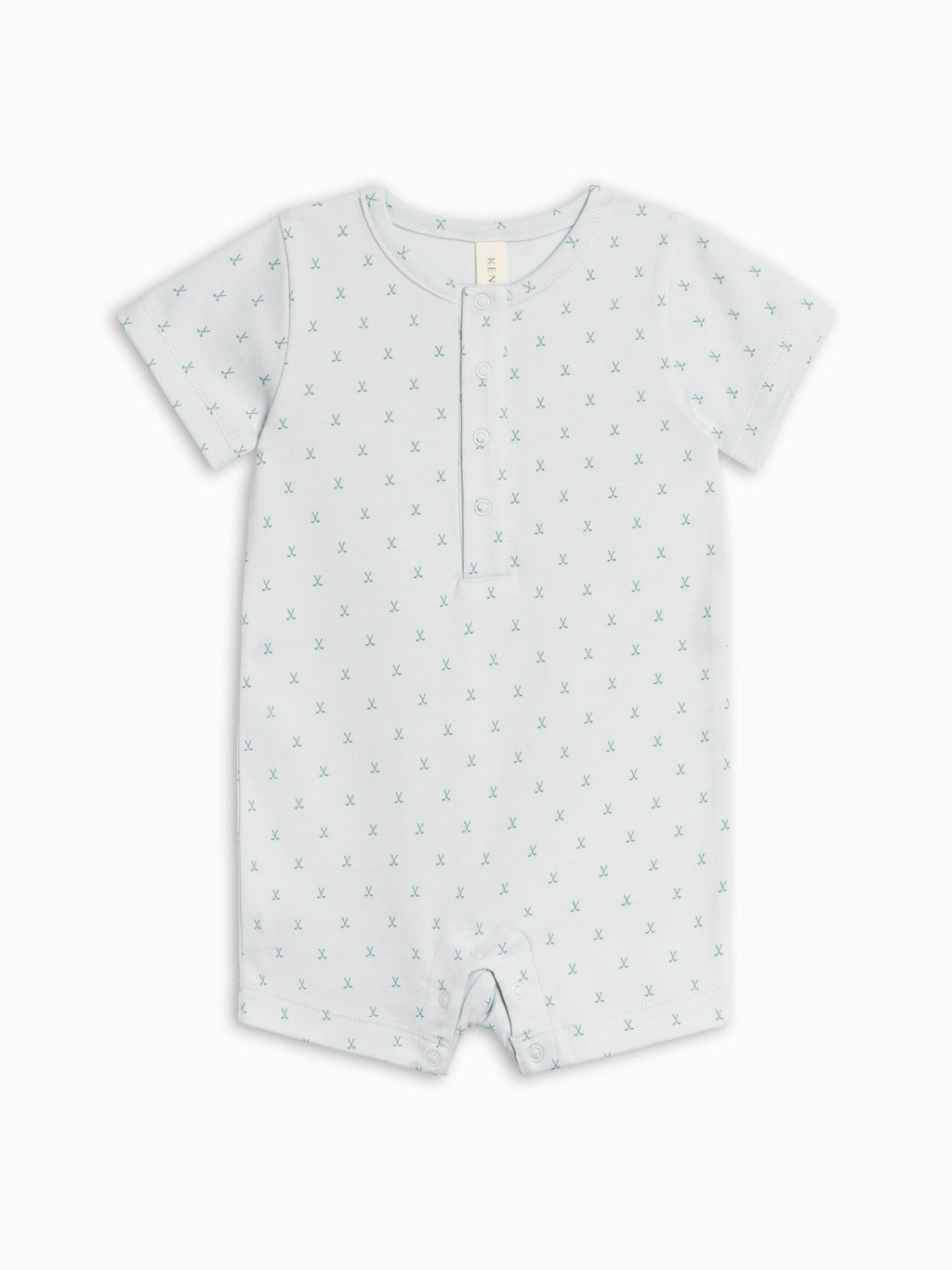 Mason Short Sleeve Romper - Tee Time / Powder + Laguna Sale : Baby : One Pieces : Rompers : Short Sleeves KENDI by Colored Organics Mason Short Sleeve Romper - Tee Time / | Colored Organics®