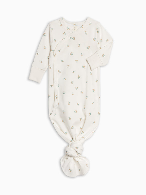 Indy Kimono Gown - Palmer Floral / Dune + Laguna Baby : One Pieces : Gowns : Long Sleeves KENDI by Colored Organics Indy Kimono Gown - Palmer Floral / Dune | Colored Organics®