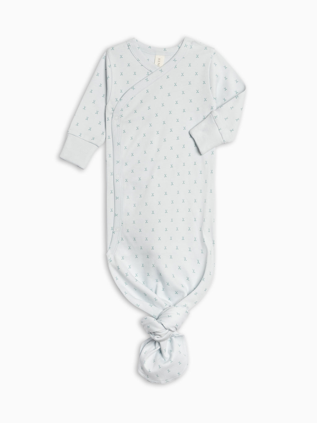 Indy Kimono Gown - Tee Time / Powder + Laguna Sale : Baby : One Pieces : Sleepers : Long Sleeves KENDI by Colored Organics Indy Kimono Gown - Tee Time / Powder + | Colored Organics®