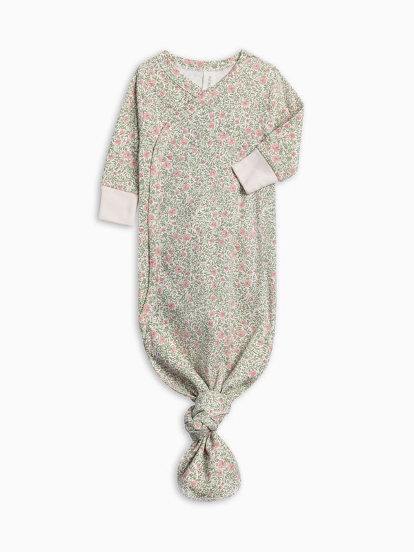 Indy Kimono Gown - Janice Floral Baby : One Pieces : Gowns : Long Sleeves KENDI by Colored Organics Indy Kimono Gown | Colored Organics®