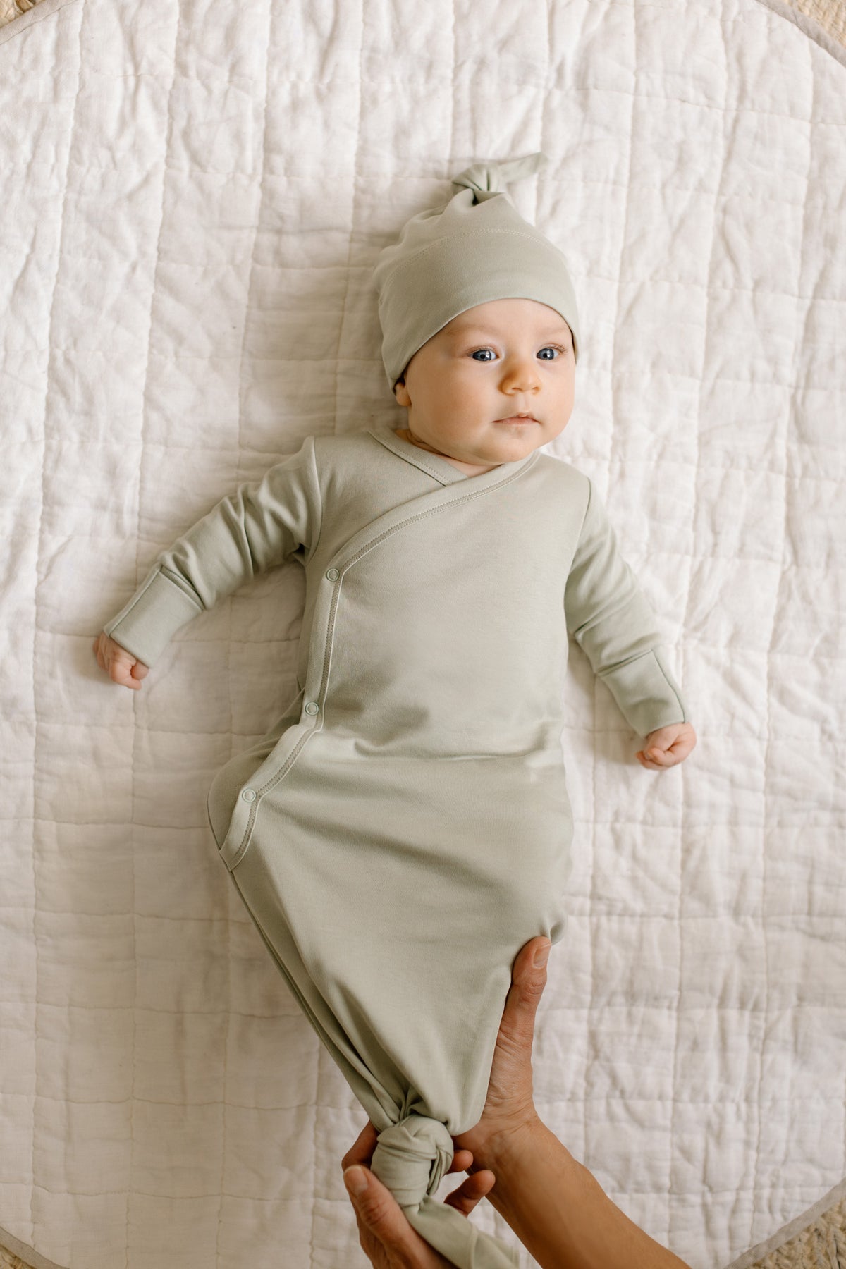 Classic Indy Kimono Gown Baby : One Pieces : Gowns : Long Sleeves Colored Organics Organic Indy Kimono Gown for Newborns | Colored Organics®