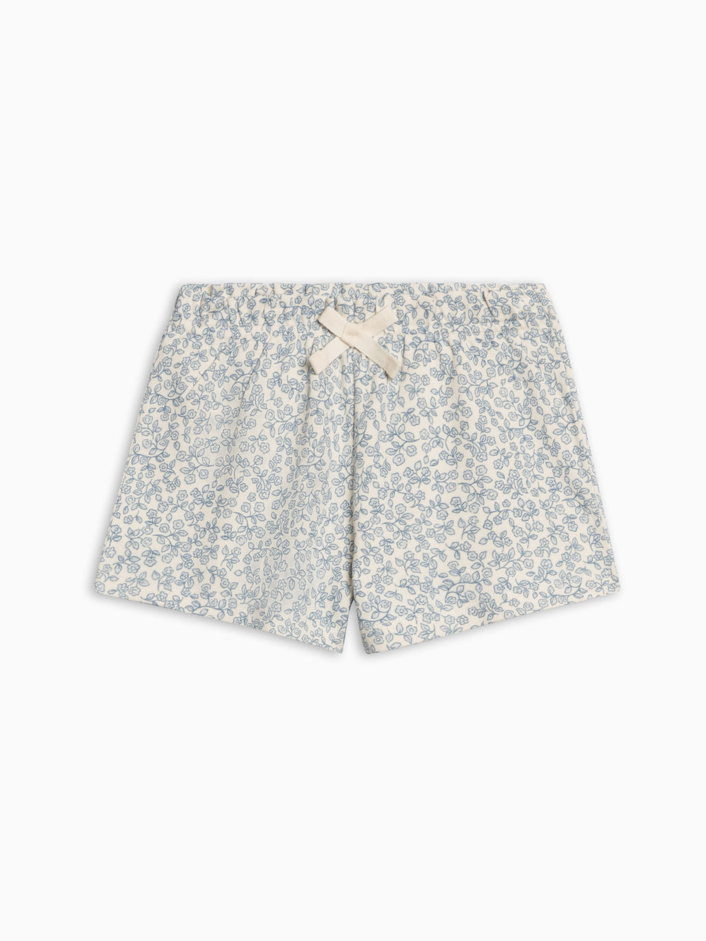 Fay Ruffle Waist Shorts - Narelle Floral / Ivory + Sea Kids : Bottoms : Shorts KENDI by Colored Organics Fay Ruffle Waist Shorts - Narelle | Colored Organics®