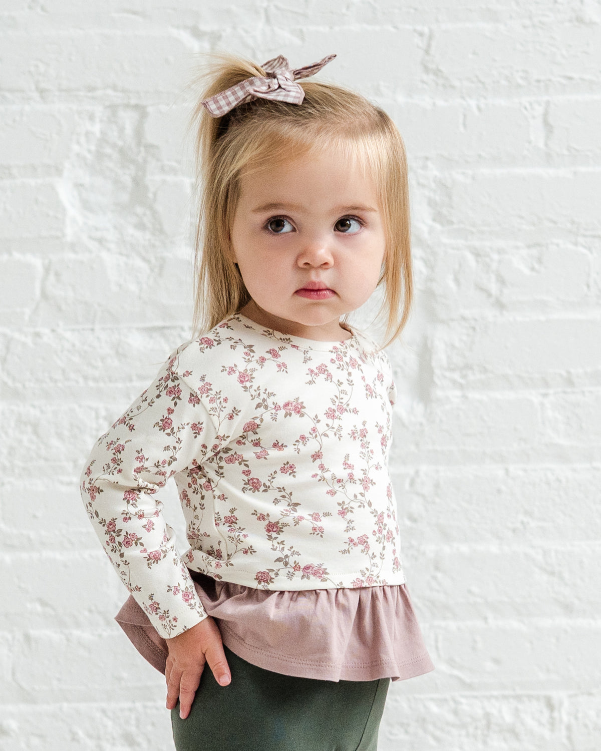 Lily Long Sleeve Ruffle Hem Top Sale : Baby-Kids : Tops : Shirts : Long Sleeves Colored Organics Lily Long Sleeve Ruffle Hem Top for Baby | Colored Organics®
