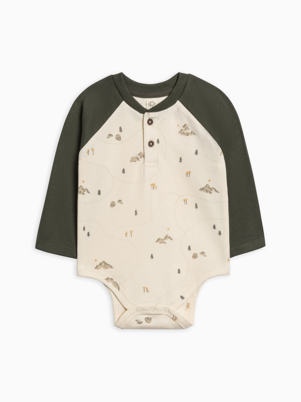 Lucas Raglan Henley Bodysuit Sale : Baby : One Pieces : Bodysuits : Long Sleeves Colored Organics Lucas Raglan Henley Bodysuit for Baby | Colored Organics®