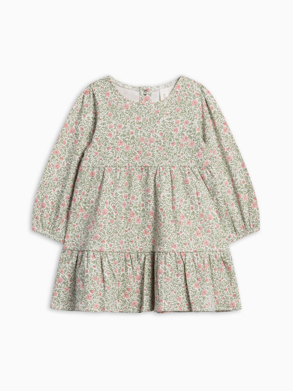 Sofia Long Sleeve Tiered Dress - Janice Floral Baby-Kids : Dresses : Long Sleeves KENDI by Colored Organics Sofia Long Sleeve Tiered Dress for Baby | Colored Organics®