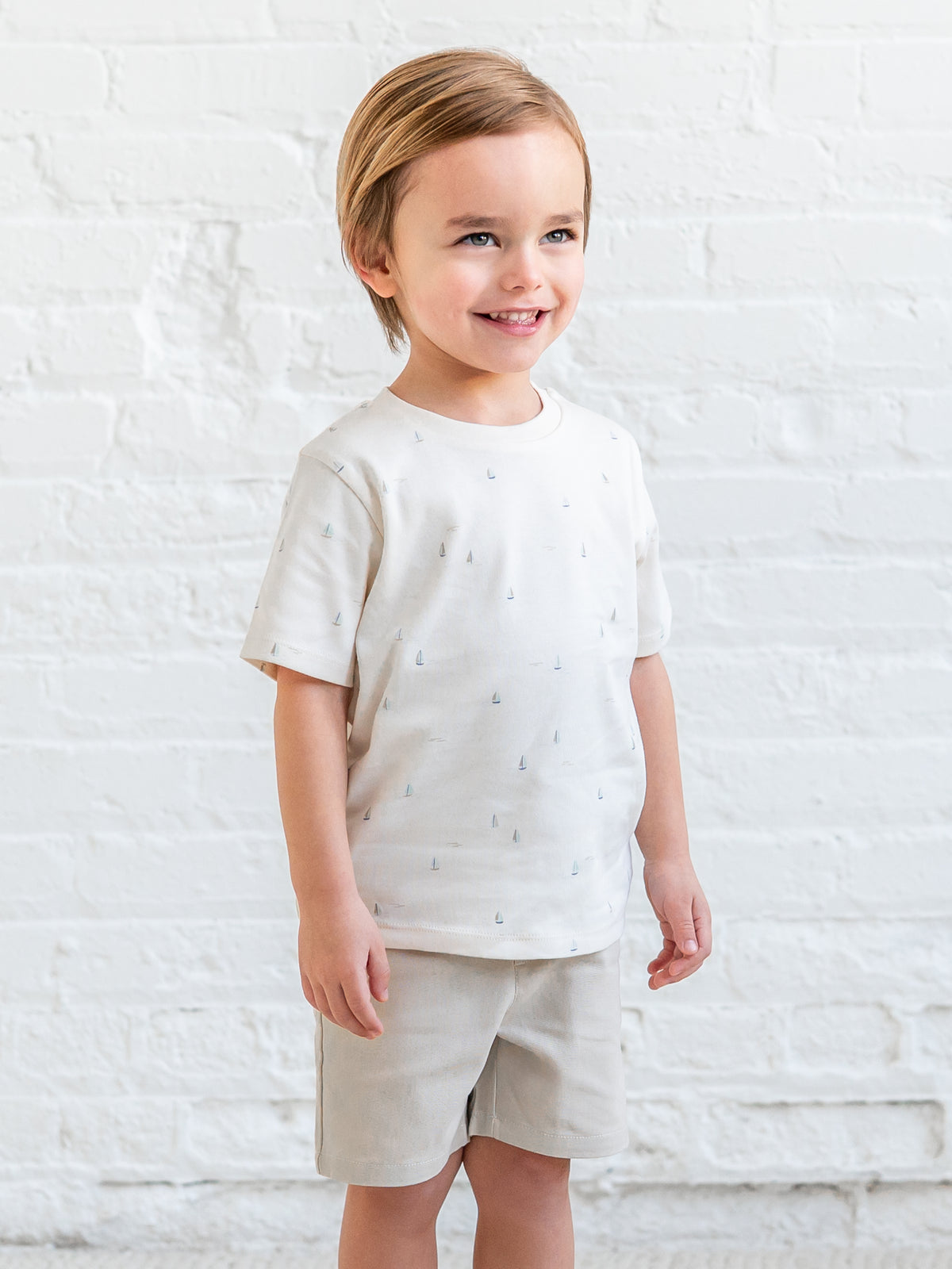 Short Sleeve Crew - Marina / Sea + Dune Sale : Baby-Kids : Tops : Shirts : Short Sleeves KENDI by Colored Organics Short Sleeve Crew - Marina / Sea + Dune | Colored Organics®