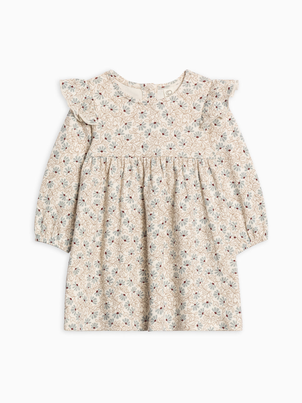 Mika Armhole Ruffle Long Sleeve Dress Sale : Baby-Kids : Dresses : Long Sleeves Colored Organics Mika Armhole Ruffle Long Sleeve Dress | Colored Organics®