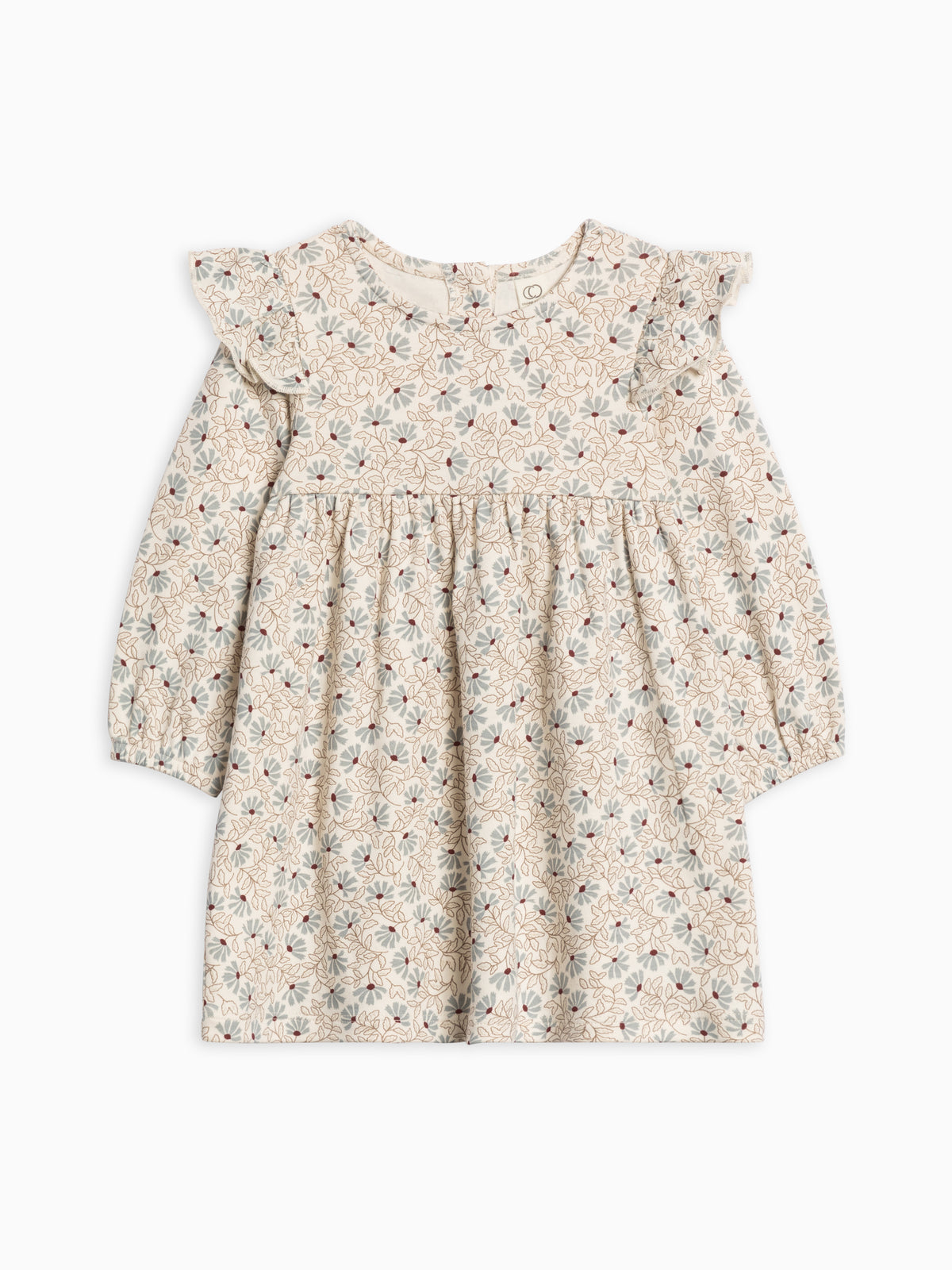 Mika Armhole Ruffle Long Sleeve Dress Sale : Baby-Kids : Dresses : Long Sleeves Colored Organics Mika Armhole Ruffle Long Sleeve Dress | Colored Organics®