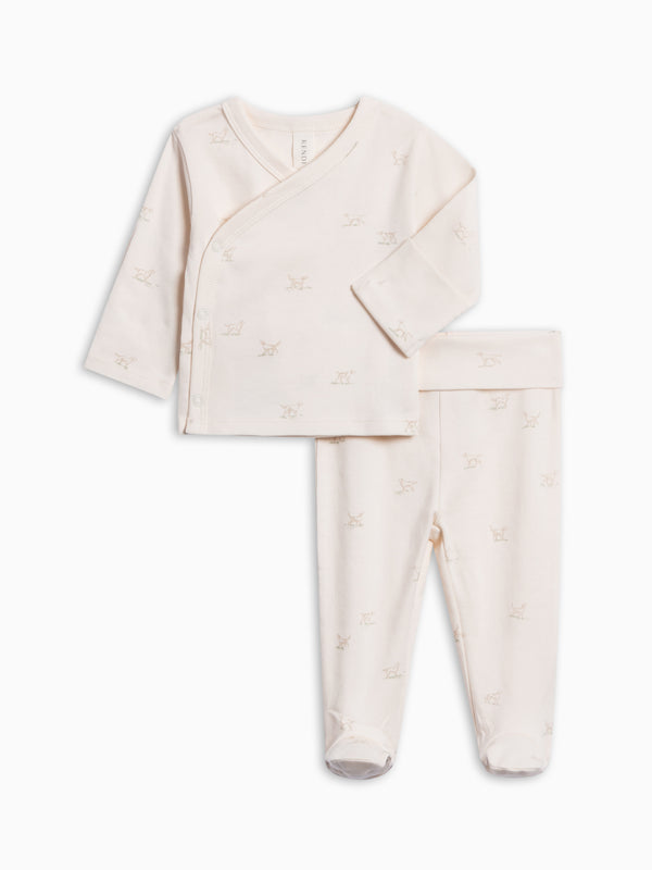 Riley 2 Piece Kimono Top and Pant Set - Woodford KENDI by Colored Organics Riley 2 Piece Kimono Top and Pant Set | Colored Organics®