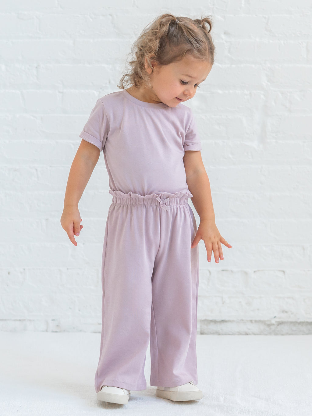 Mari Ruffle Waist Pants - Wisteria Baby-Kids : Bottoms : Pants Colored Organics Mari Ruffle Waist Pants for Baby | Colored Organics®