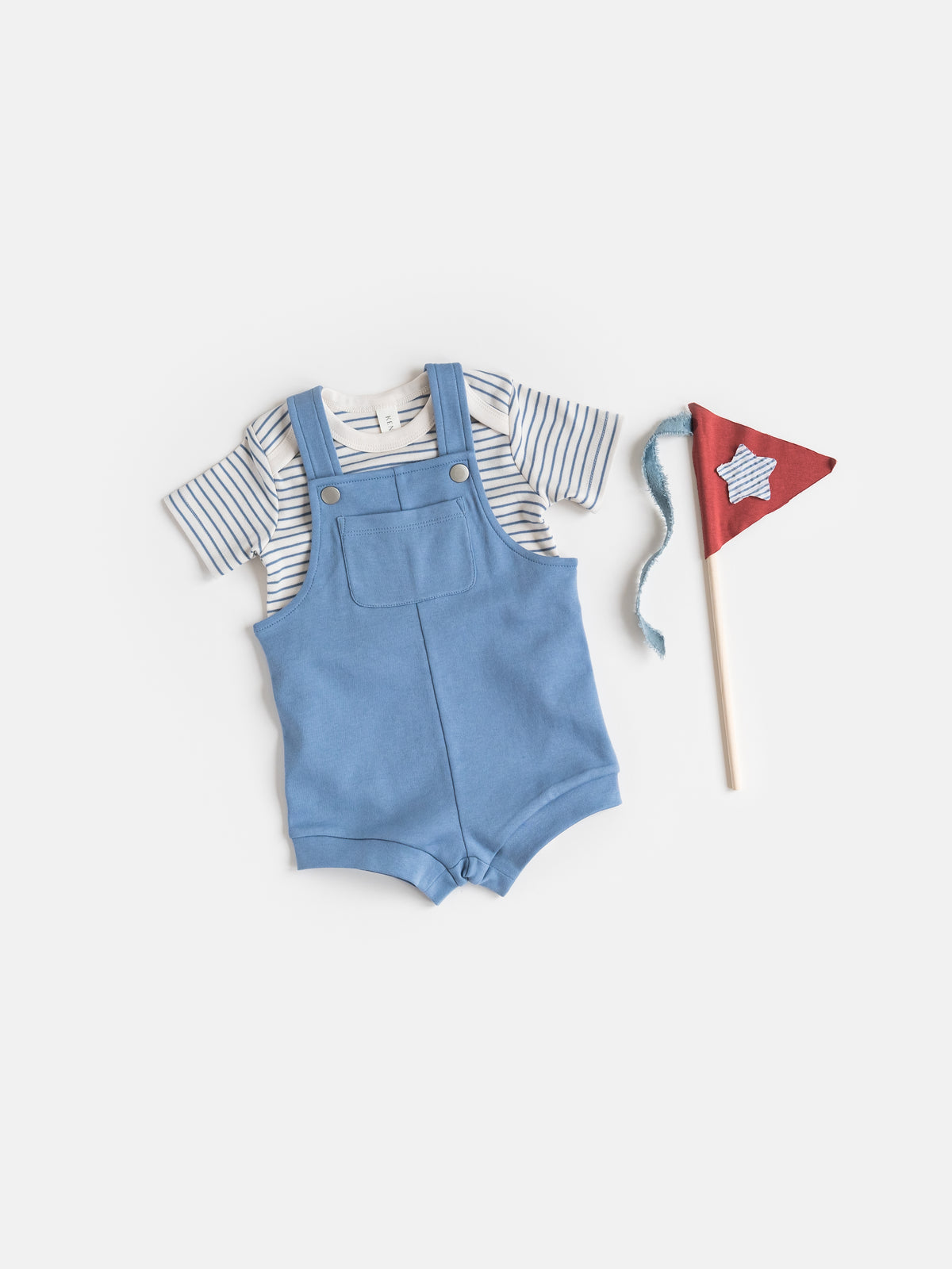 Jesse Short Overalls - Sea Baby : Bottoms : Overalls : Shorts KENDI by Colored Organics Jesse Short Overalls - Sea for Baby | Colored Organics®