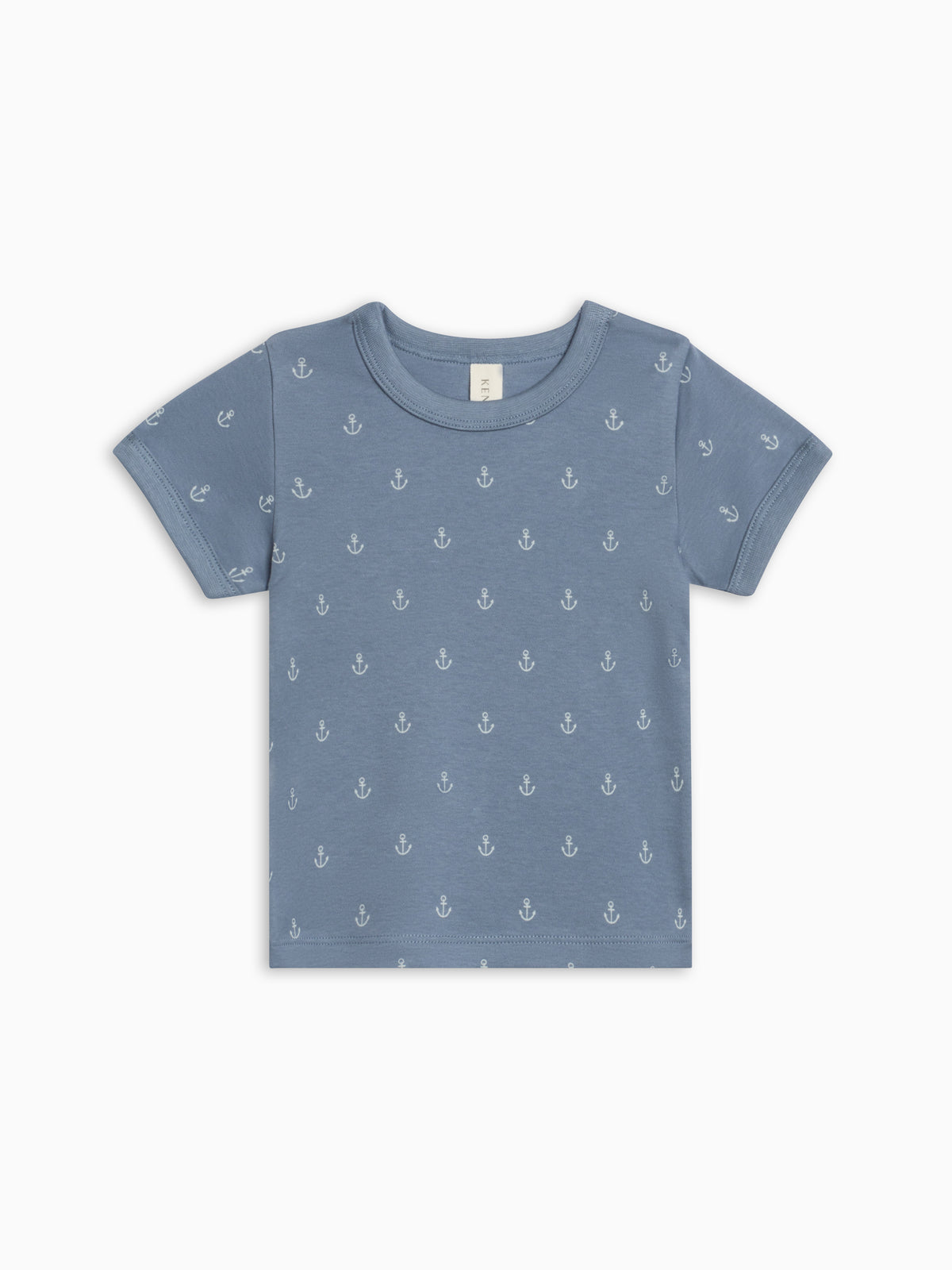 Andy Ringer Tee - Anchor / Sea + Powder Baby-Kids : Tops : Shirts : Short Sleeves KENDI by Colored Organics Andy Ringer Tee - Anchor / Sea + Powder | Colored Organics®