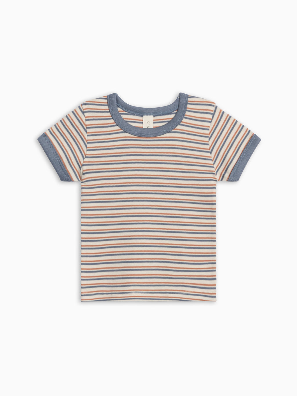 Andy Ringer Tee - Voyage Stripe / Sea + Ridge Baby-Kids : Tops : Shirts : Short Sleeves KENDI by Colored Organics Andy Ringer Tee - Voyage Stripe / Sea + | Colored Organics®