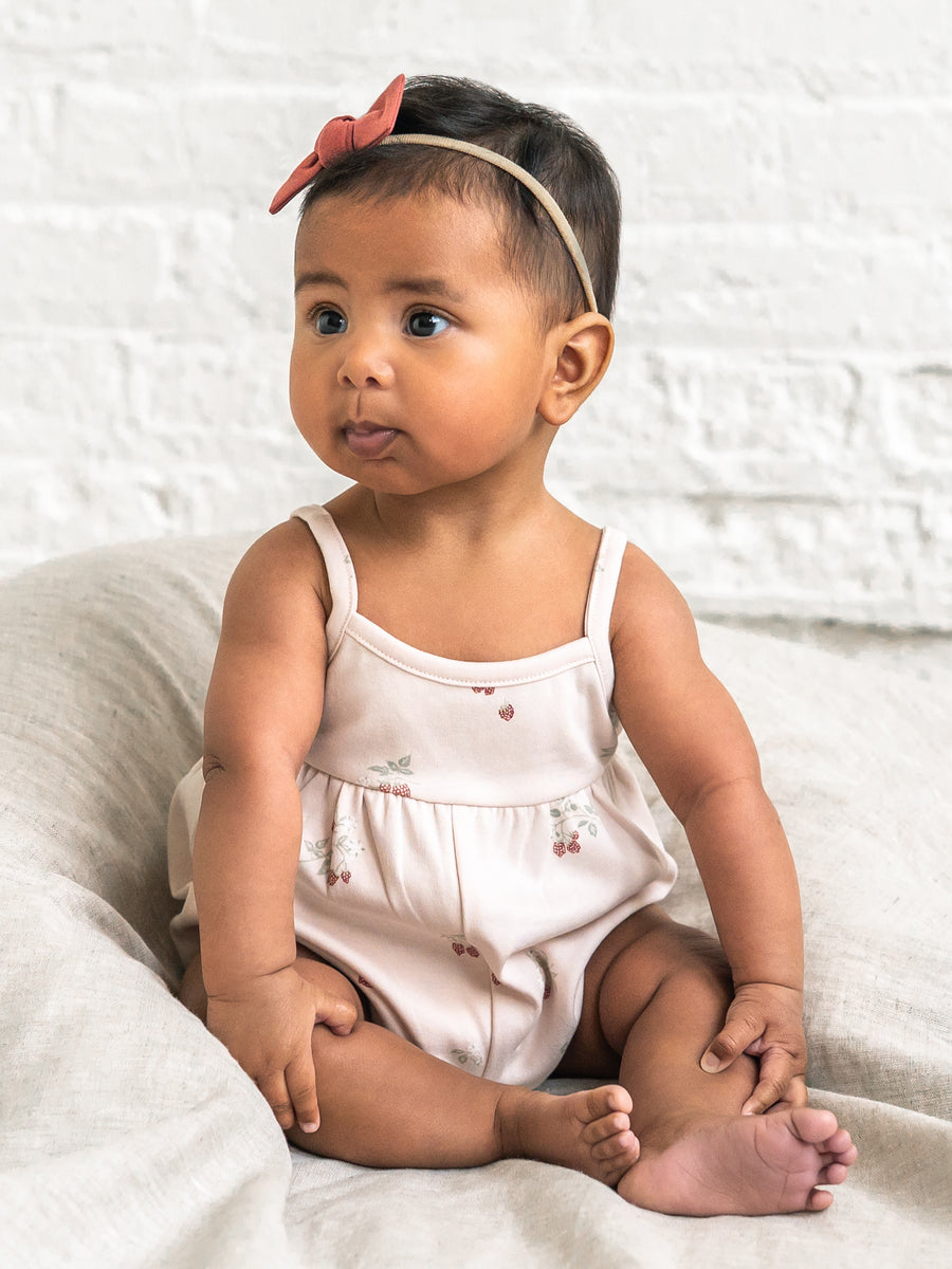 Sosi Tank Romper - Raspberries / Shell + Mint Baby : One Pieces : Rompers : Short Sleeves Kendi PRE ORDER Sosi Tank Romper Organic | Colored Organics®
