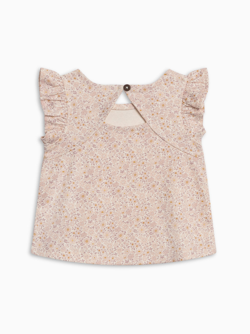 Ella Ruffle Sleeve Tank - Primrose / Fog + Shell Sale : Baby-Kids : Tops : Tees : Short Sleeves Kendi Ella Ruffle Sleeve Tank - Primrose / | Colored Organics®