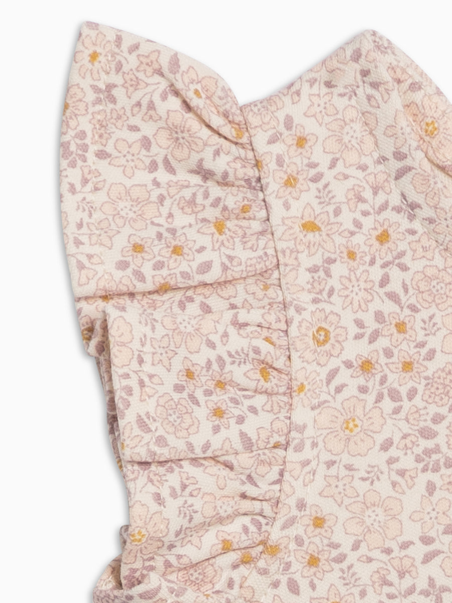 Ella Ruffle Sleeve Tank - Primrose / Fog + Shell Baby-Kids : Tops : Tees : Short Sleeves Kendi Ella Ruffle Sleeve Tank - Primrose / | Colored Organics®