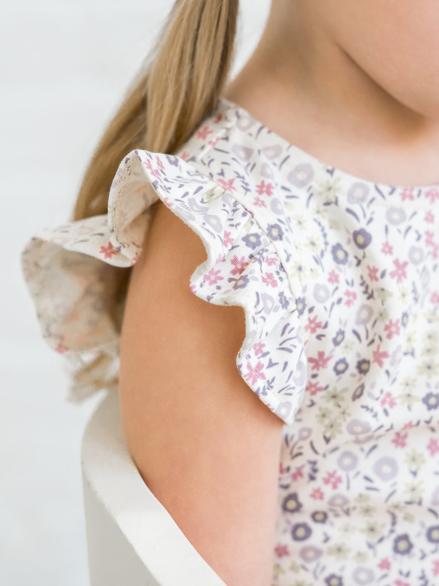 Ella Ruffle Sleeve Tank Sale : Baby-Kids : Tops : Tees : Short Sleeves KENDI by Colored Organics Ella Ruffle Sleeve Tank for Baby | Colored Organics®