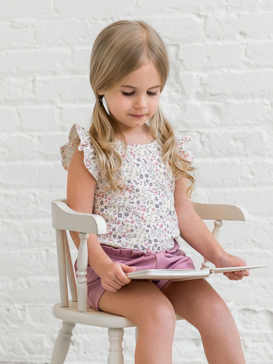 Ella Ruffle Sleeve Tank Sale : Baby-Kids : Tops : Tees : Short Sleeves KENDI by Colored Organics Ella Ruffle Sleeve Tank for Baby | Colored Organics®