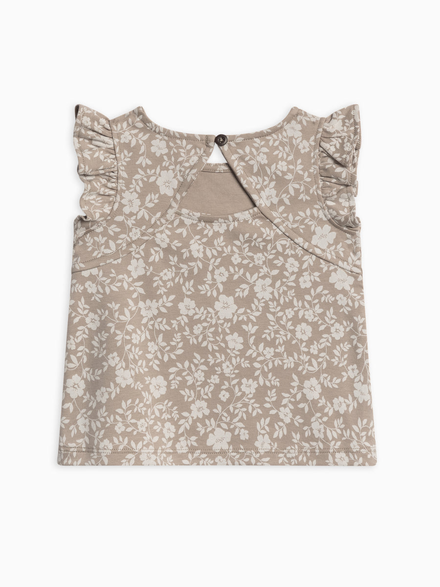Ella Ruffle Sleeve Tank Sale : Baby-Kids : Tops : Tees : Short Sleeves KENDI by Colored Organics Ella Ruffle Sleeve Tank for Baby | Colored Organics®