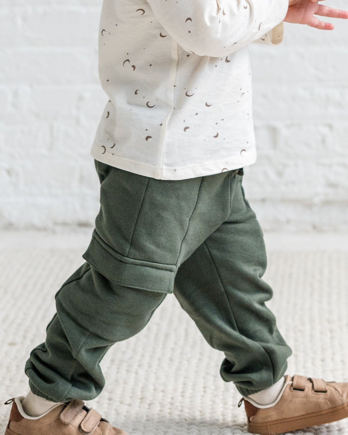 Dallis Fleece Cargo Sweatpants Sale : Baby-Kids : Bottoms : Joggers Kendi Dallis Fleece Cargo Sweatpants for Baby | Colored Organics®