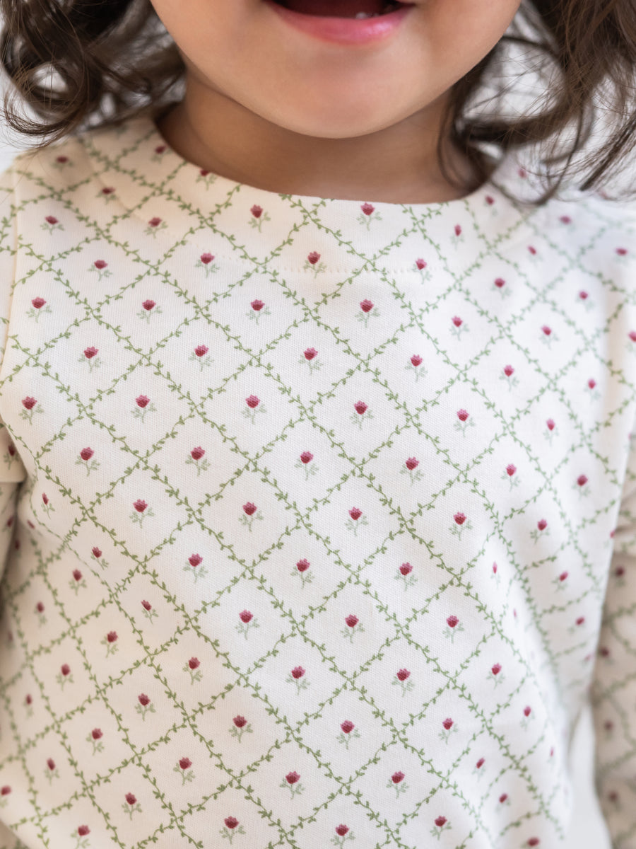 Ryle Snap Shoulder Top - Hedge Floral Baby-Kids : Tops : Tees : Long Sleeves KENDI by Colored Organics Ryle Snap Shoulder Top for Baby + Kids | Colored Organics®