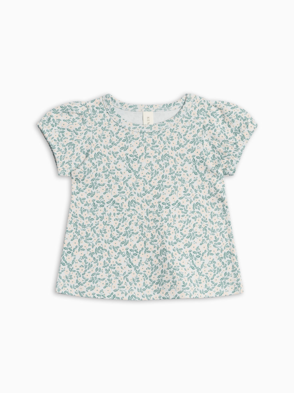 Ellen Puff Sleeve Top - Arbor Floral / Powder + Shell Sale : Baby-Kids : Tops : Shirts : Short Sleeves KENDI by Colored Organics Ellen Puff Sleeve Top - Arbor Floral / | Colored Organics®
