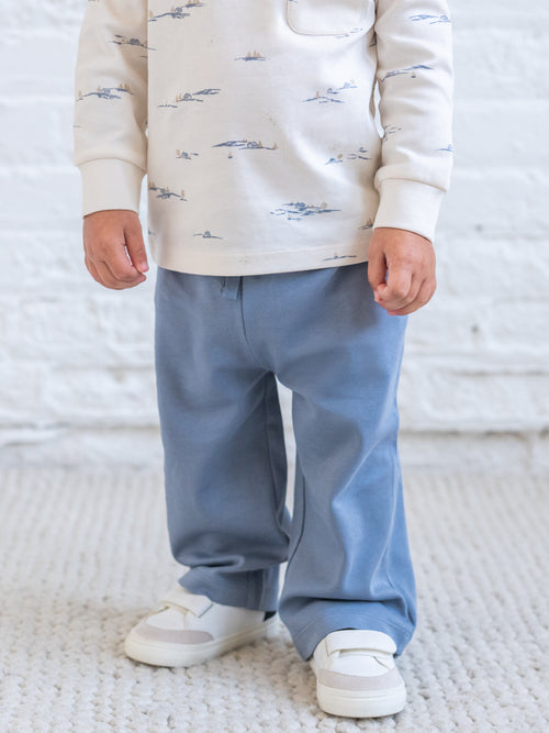 Arin Straight Leg Pant - Bluen Baby-Kids : Bottoms : Joggers KENDI by Colored Organics Arin Straight Leg Pant | Colored Organics®