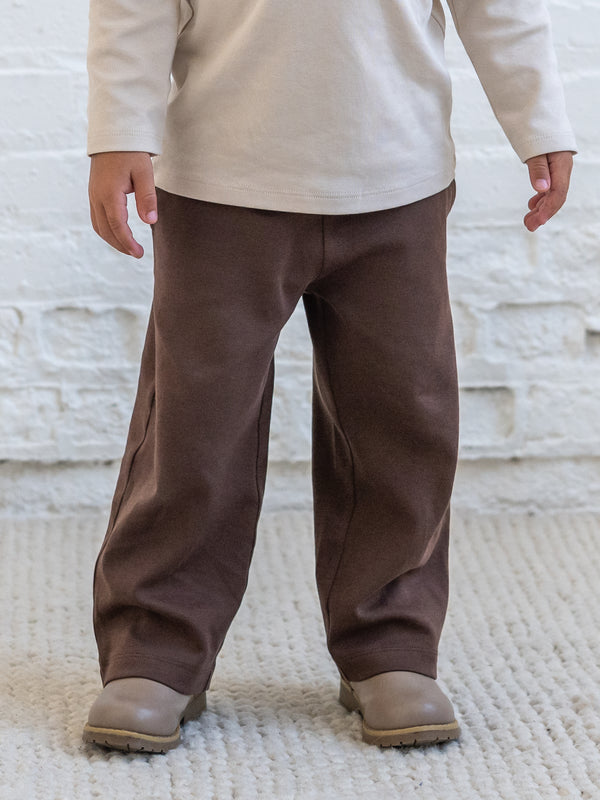 Arin Straight Leg Pant - Chestnut Baby-Kids : Bottoms : Joggers KENDI by Colored Organics Arin Straight Leg Pant | Colored Organics®