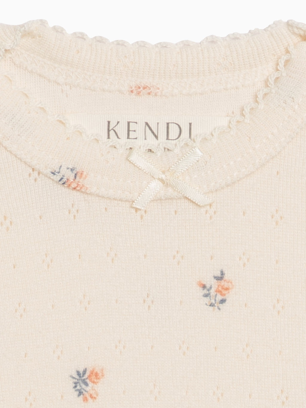 Josie Pointelle Bodysuit - Maris Floral / Ivory + Sea Baby : One Pieces : Bodysuits : Short Sleeves KENDI by Colored Organics Josie Pointelle Bodysuit - Maris Floral | Colored Organics®