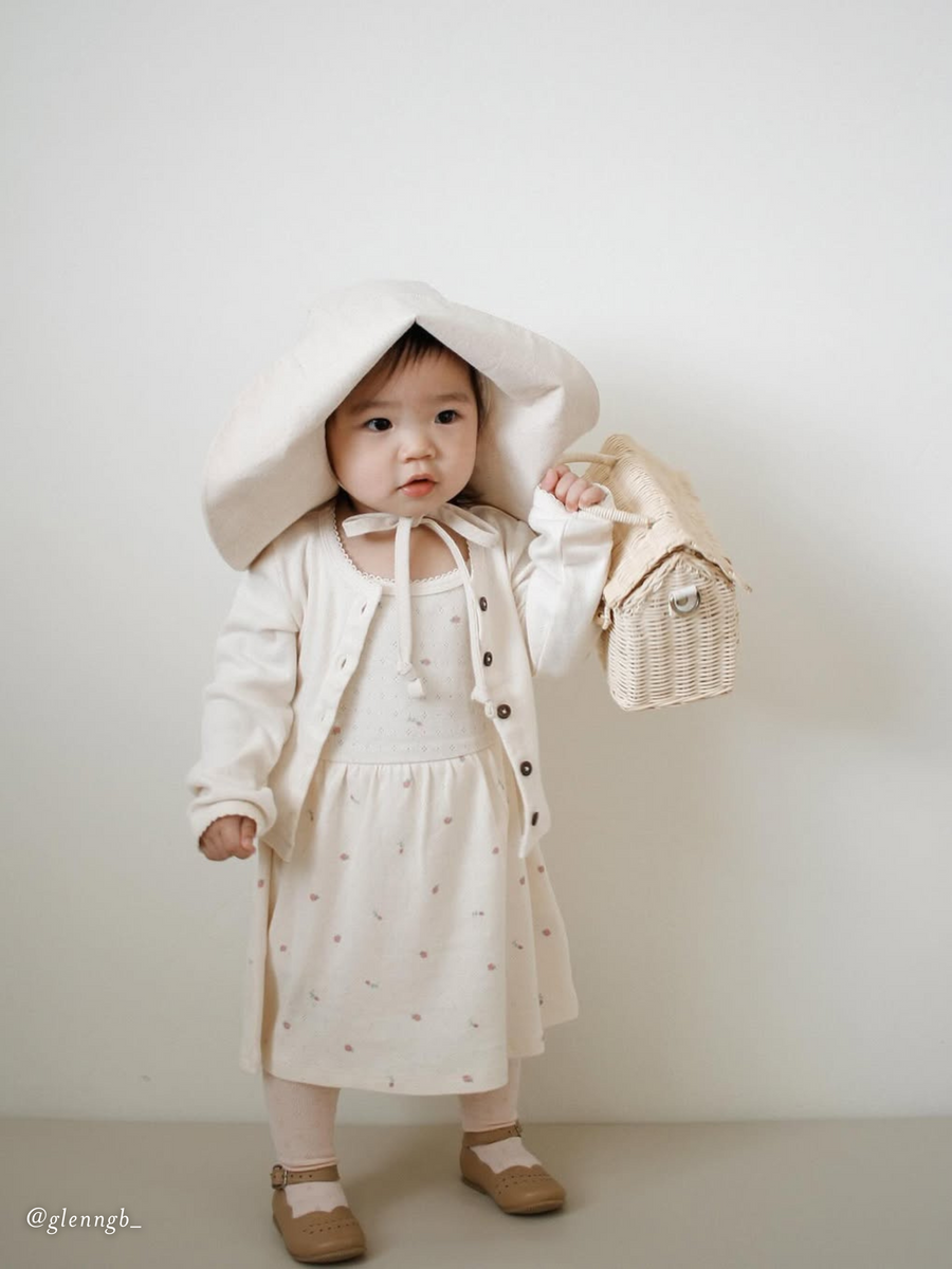 Clara Pointelle Button Down Cardigan Sale : Baby-Kids : Tops : Cardigans : Long Sleeves Kendi Clara Pointelle Button Down Cardigan | Colored Organics®