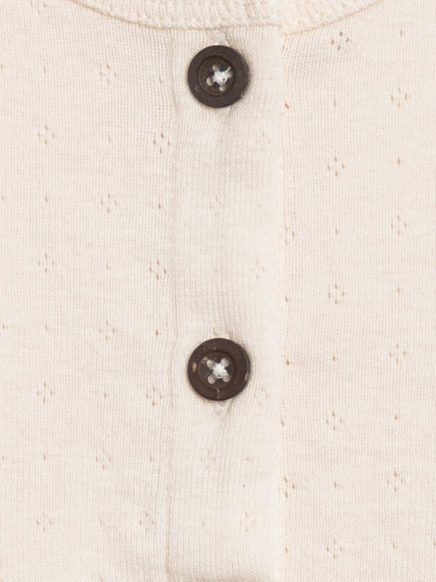 Clara Pointelle Button Down Cardigan Sale : Baby-Kids : Tops : Cardigans : Long Sleeves Kendi Clara Pointelle Button Down Cardigan | Colored Organics®
